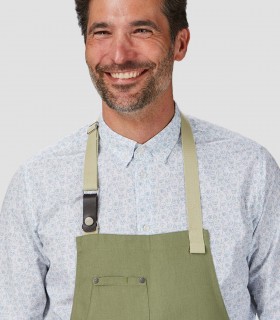Delantal con peto Verde oliva para camarero