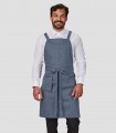 Delantal con peto Sarga reciclada Azulina para camarero