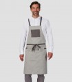 Delantal con peto combinado Gris para camarero