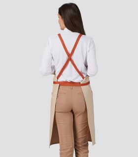 Delantal con peto Camel para camarero