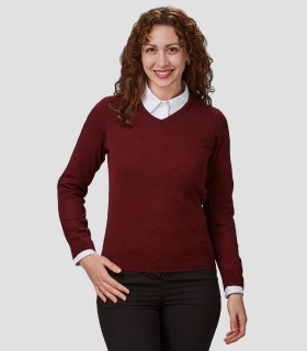 Jersey cuello pico Burdeos para camarero