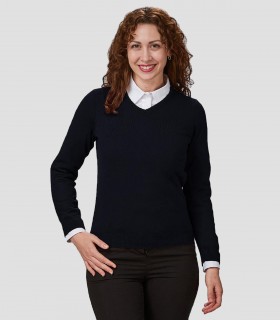 Jersey cuello pico Azul marino para camarero