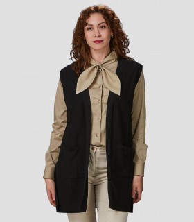 Chaleco punto mujer Negro para comercio y hostelería