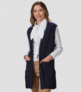 Chaleco punto mujer Azul marino para comercio y hostelería
