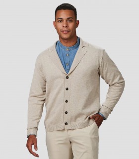 Rebeca cuello solapa abotonado Beige para comercio y hostelería