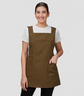 Casulla Gazania Verde caqui para peluquería y estética