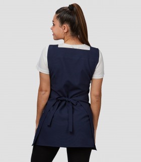 Casulla Gazania Azul Navy para peluquería y estética