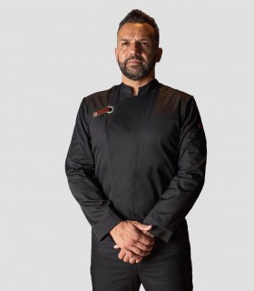 Chaqueta cocina unisex Hubal Negra