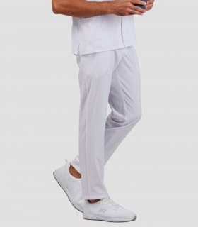 Pantalón Sanitario Unisex Microfibra 360 Elástica Blanco