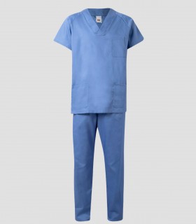 Conjunto Pijama Sanitario Unisex Sarga Lavable a 60 °C