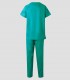 Conjunto de pijama sanitario unisex verde con casaca de cuello pico y pantalón