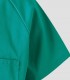 Conjunto de pijama sanitario unisex verde con casaca de cuello pico y pantalón