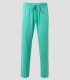 Pantalón de pijama sanitario en microfibra Menta con cintura elástica y cintas de ajuste
