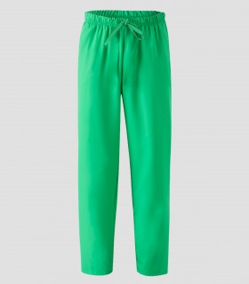 Pantalón de pijama sanitario en microfibra Verde esmeralda con cintura elástica y cintas de ajuste