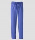 Pantalón de pijama sanitario en microfibra Azul persa con cintura elástica y cintas de ajuste