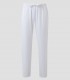 Pantalón de pijama sanitario en microfibra Blanco con cintura elástica y cintas de ajuste