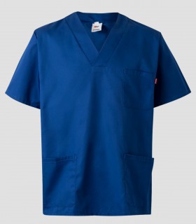 Casaca sanitaria Azul ultramar hasta 4XL en tejido sarga de alta resistencia