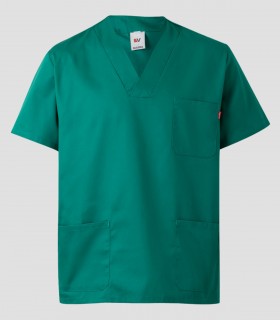 Casaca sanitaria Verde hasta 4XL en tejido sarga de alta resistencia