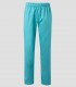 Pantalón de pijama sanitario Turquesa en sarga resistente con cintura elástica y bolsillo trasero