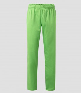Pantalón de pijama sanitario Verde lima en sarga resistente con cintura elástica y bolsillo trasero