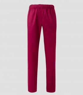 Pantalón de pijama sanitario Burdeos en sarga resistente con cintura elástica y bolsillo trasero