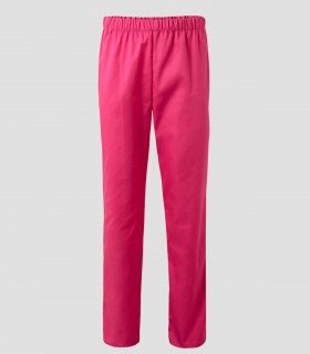 Pantalón de pijama sanitario Fucsia en sarga resistente con cintura elástica y bolsillo trasero