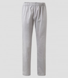 Pantalón de pijama sanitario Gris claro en sarga resistente con cintura elástica y bolsillo trasero