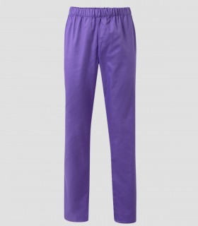 Pantalón de pijama sanitario Morado en sarga resistente con cintura elástica y bolsillo trasero