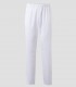 Pantalón de pijama sanitario Blanco en sarga resistente con cintura elástica y bolsillo trasero