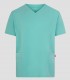 Casaca sanitaria unisex CYRUS Fiyi de tejido stretch reciclado con cuello en pico y tres bolsillos