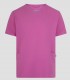 Casaca sanitaria unisex Cyrus Orquídea de tejido stretch reciclado con cuello en pico y tres bolsillos