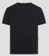 Casaca sanitaria unisex Cyrus Negra de tejido stretch reciclado con cuello en pico y tres bolsillos