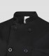 Chaqueta de cocina negra unisex de manga larga: detalle cuello