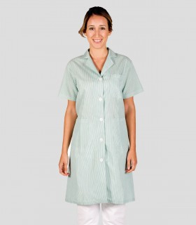 Bata Vichy Raya Verde Manga Corta