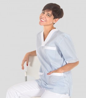 Casaca limpieza Vichy Celeste