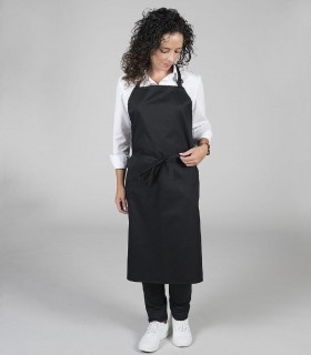 Delantal con peto sin bolsillo Negro