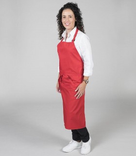 Delantal con peto sin bolsillo Rojo
