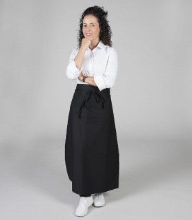 Delantal Francés Grande con bolsillo Negro