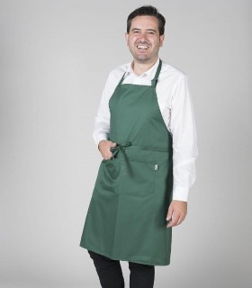 Delantal con peto camarero Verde botella