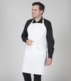 Delantal con peto camarero Blanco