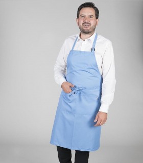 Delantal con peto camarero Celeste