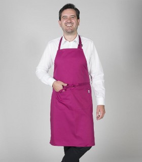 Delantal con peto camarero Frambuesa