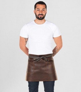 Delantal de cuero Chocolate para camarero