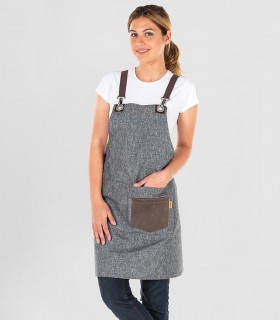 Delantal con peto para camarero Gris marengo