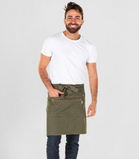 Delantal vaquero Verde musgo para camarero