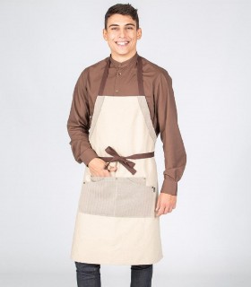 Delantal con peto Beige para camarero