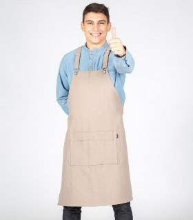 Delantal con peto Gris para camarero