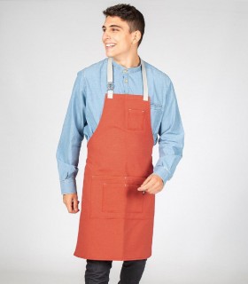 Delantal con peto Rojo para camarero