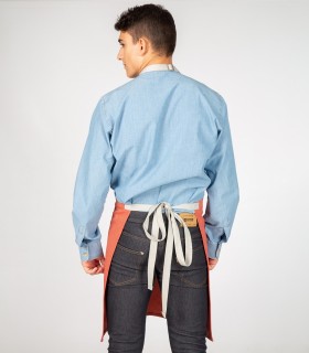 Delantal con peto Rojo para camarero