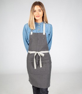 Delantal con peto Gris marengo para camarero